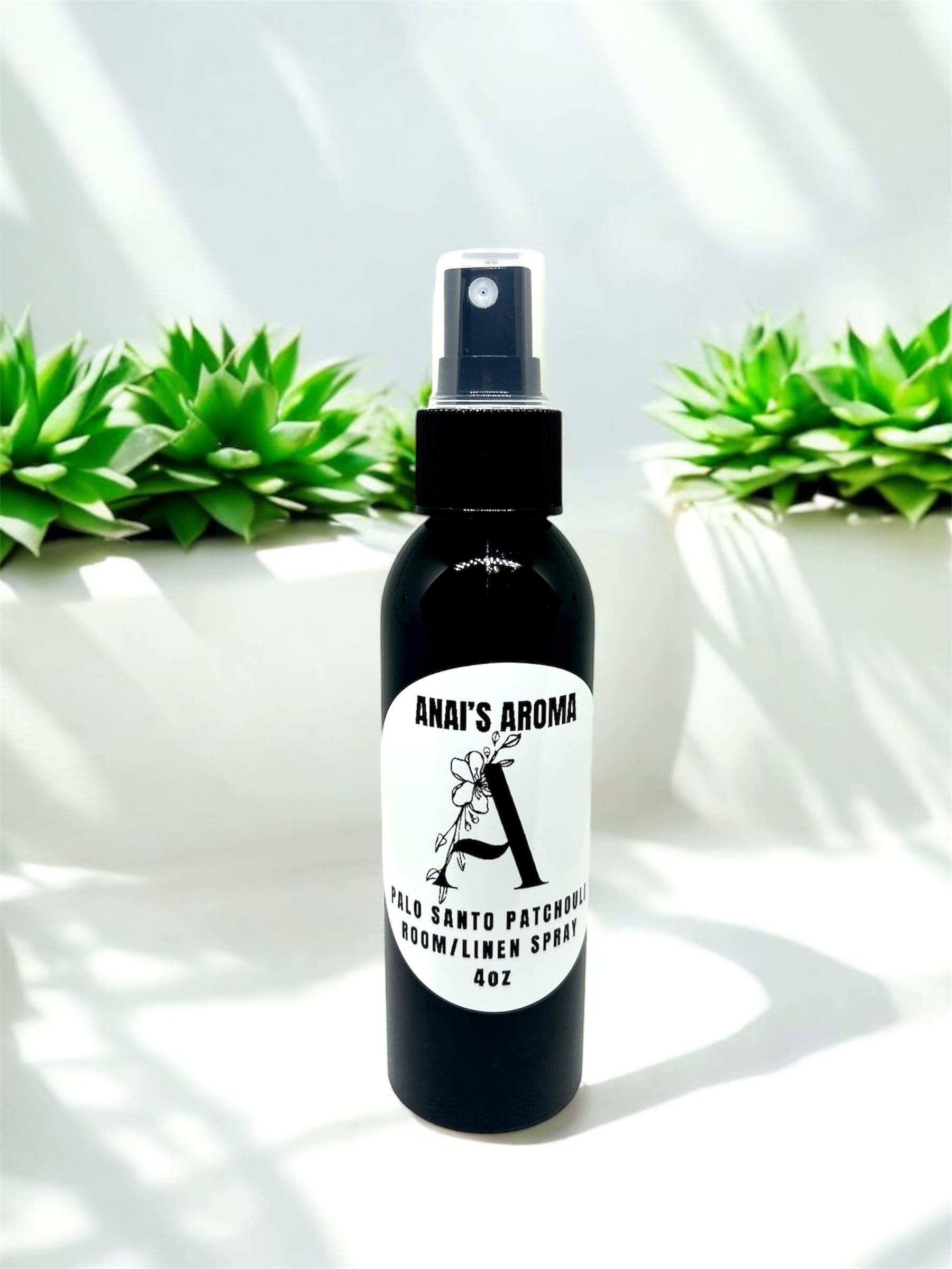 ANAI'S Aroma PALO Santo Patchouli Room and Linen Spray Home Fragrance, Pillow Spray, Long Last Scent, Odor Eliminator, Air Freshener, Refresh Fabric, Car, Restroom, Bedding, Travel Size 4oz