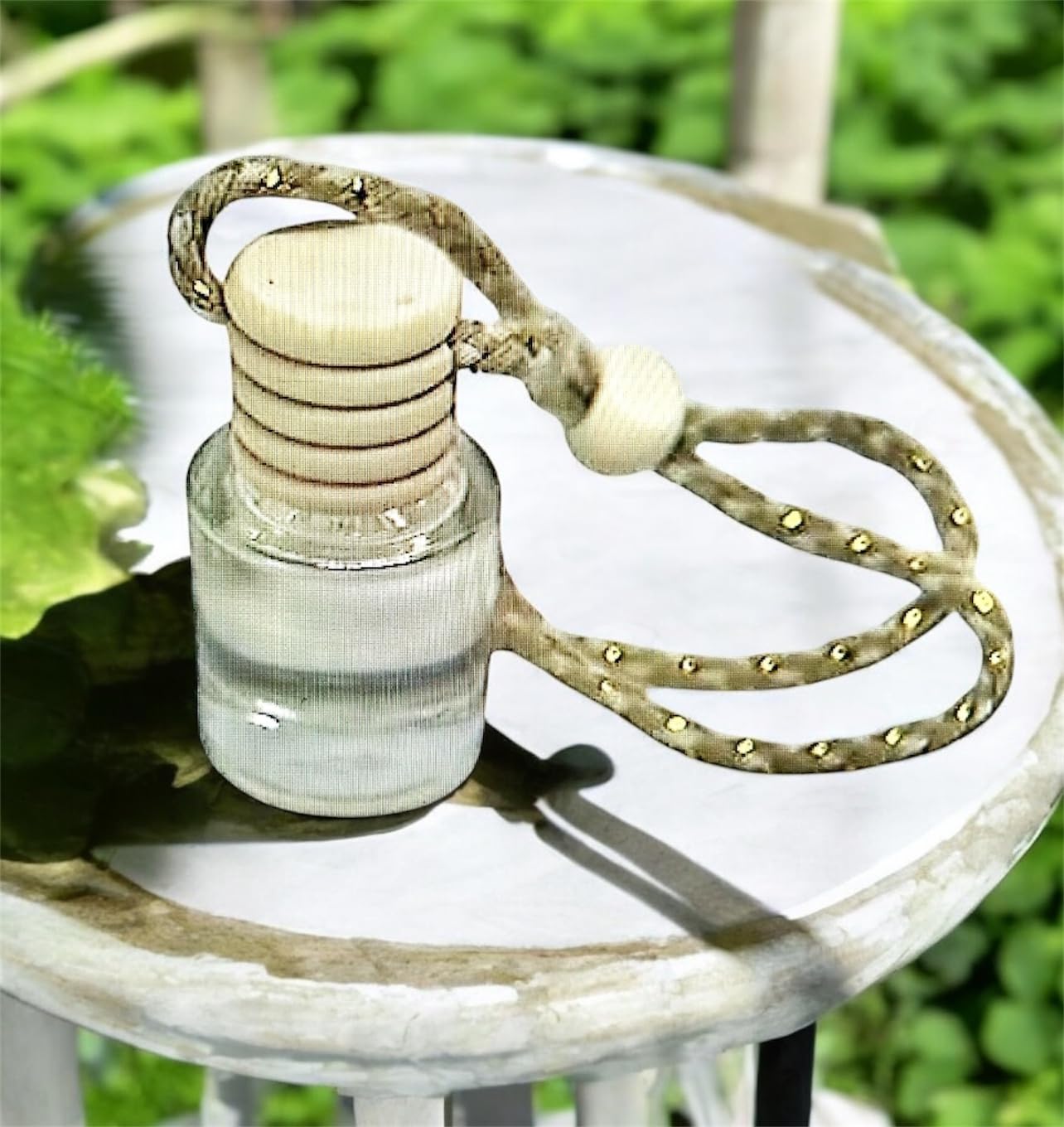 ANAI'S Aroma Highly Scented Decorative Glass Car Hanging Diffuser (Leather $ LACE)