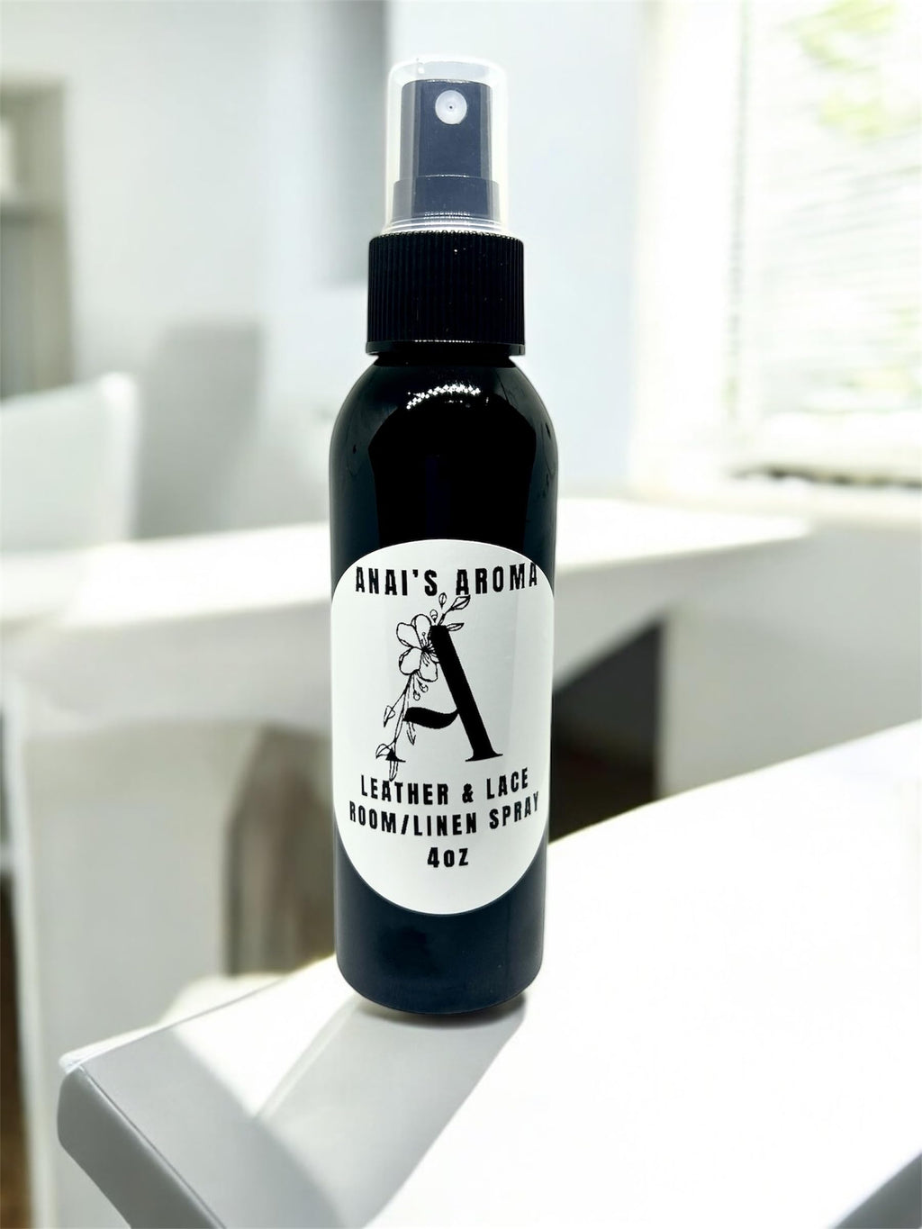 ANAI'S Aroma Leather & LACE Room and Linen Spray Long Last Scent, Odor Eliminator, Air Freshener, Refresh Fabric, Car, Restroom, Bedding, Travel Size 4oz