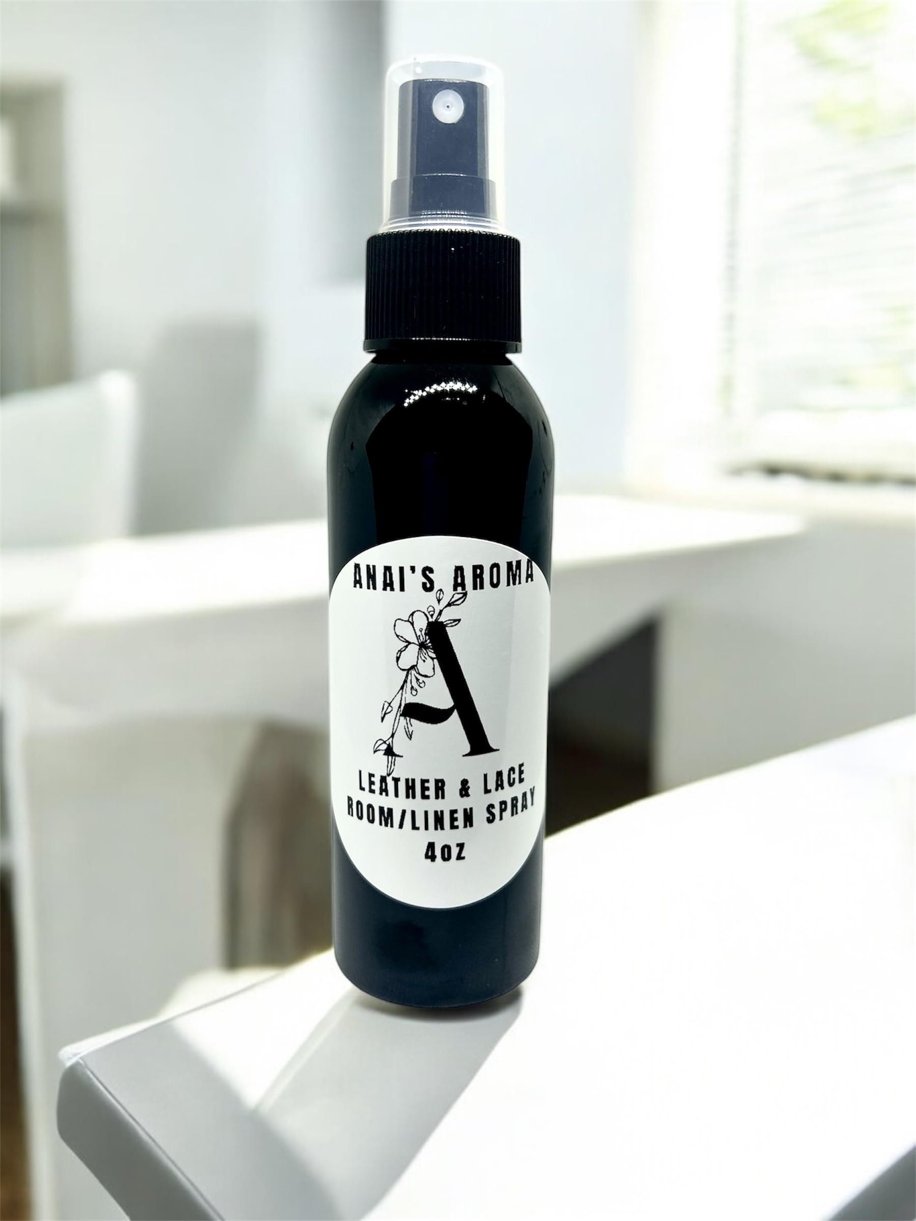 ANAI'S Aroma Leather & LACE Room and Linen Spray Long Last Scent, Odor Eliminator, Air Freshener, Refresh Fabric, Car, Restroom, Bedding, Travel Size 4oz