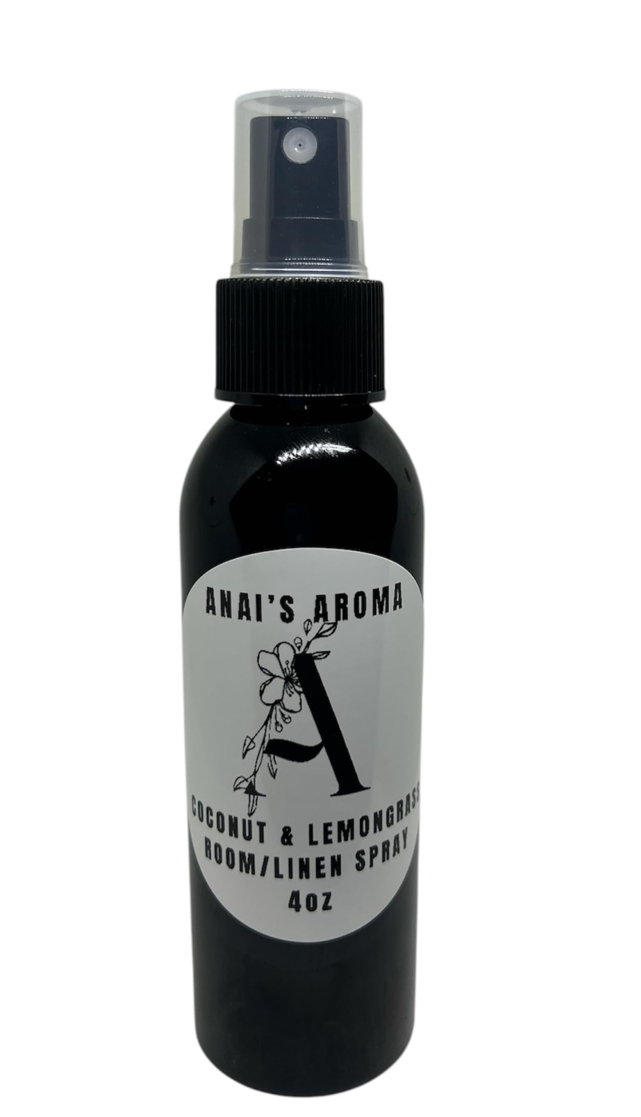 ANAI'S AROMA COCONUT & LEMONGRASS Room and Linen Spray Home Fragrance, Pillow Spray, Long Last Scent, Odor Eliminator, Air Freshener, Refresh Fabric, Car, Restroom, Bedding, Travel Size 4oz