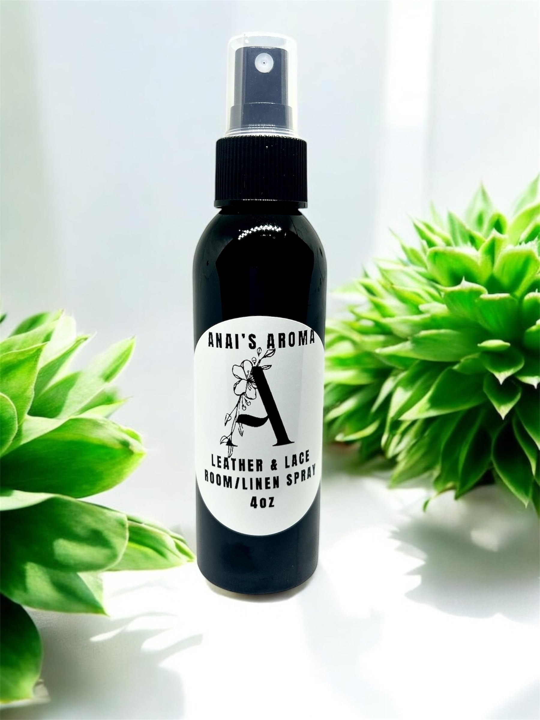 ANAI'S Aroma Leather & LACE Room and Linen Spray Long Last Scent, Odor Eliminator, Air Freshener, Refresh Fabric, Car, Restroom, Bedding, Travel Size 4oz