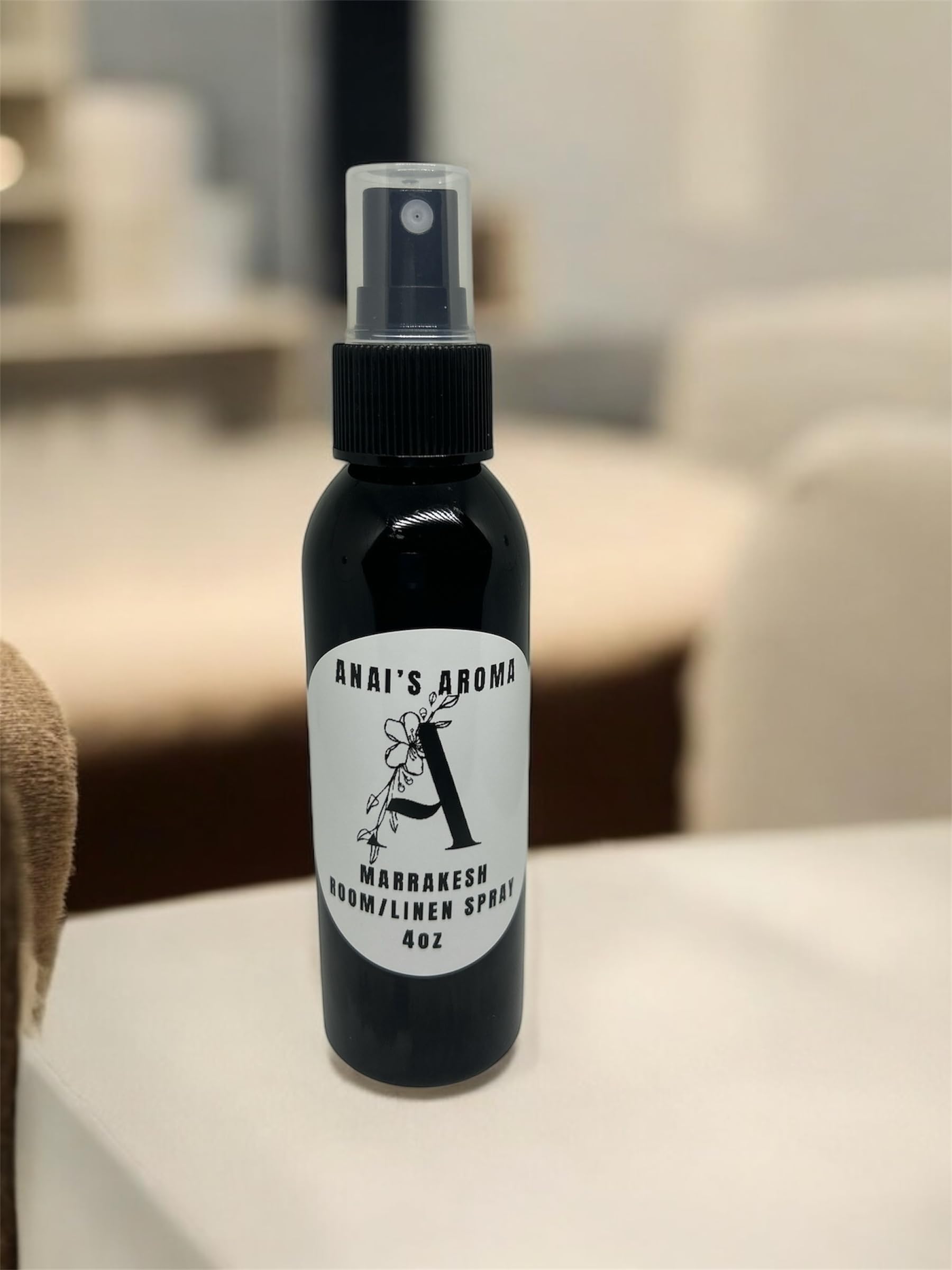 ANAI'S Aroma Marrakesh Room and Linen Spray, Long Last Scent, Odor Eliminator, Air Freshener, Refresh Fabric, Car, Restroom, Bedding, Travel Size 4oz