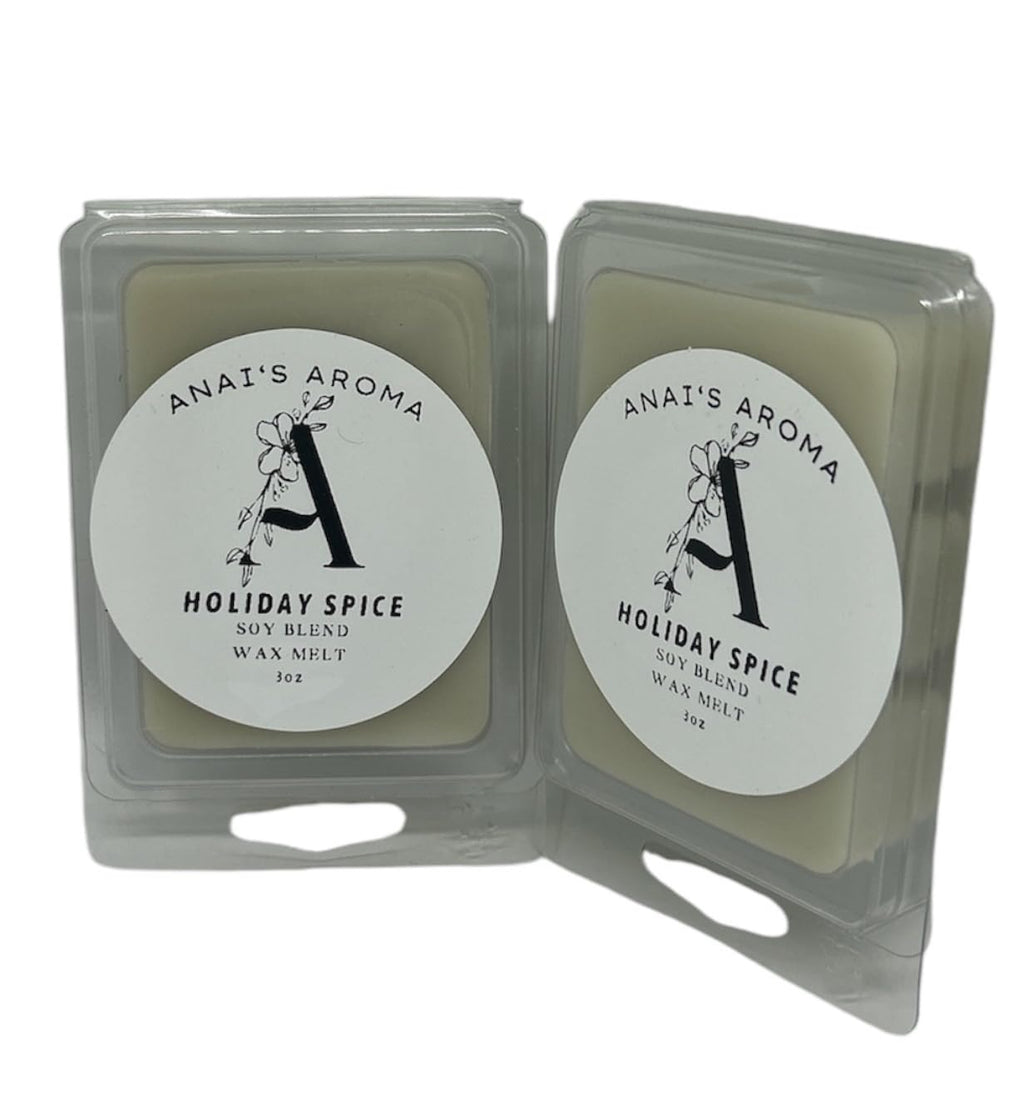 ANAI'S AROMA HOLIDAY SPICE 2.5oz Wax Melts 2pack Long Lasting Soy Blend