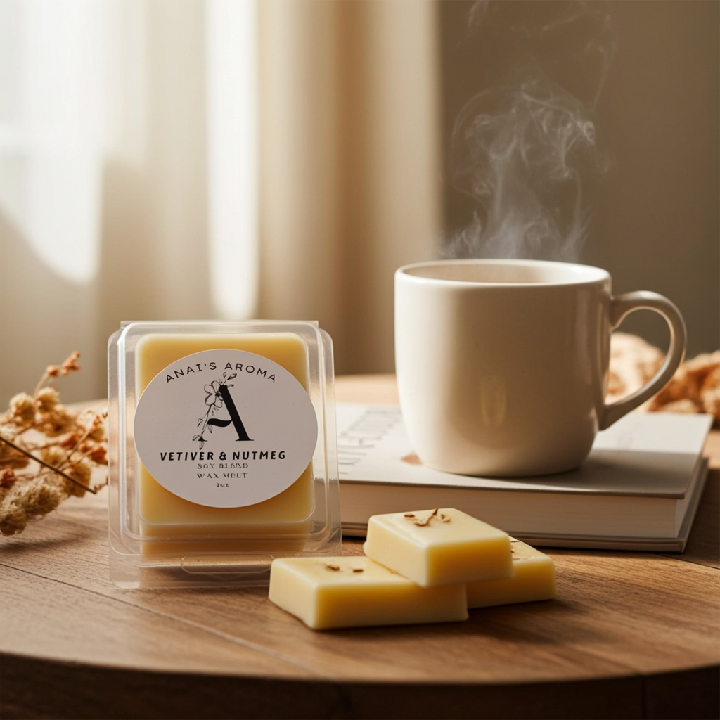 Vetiver & Nutmeg Wax Melts – Earthy Woody Spice