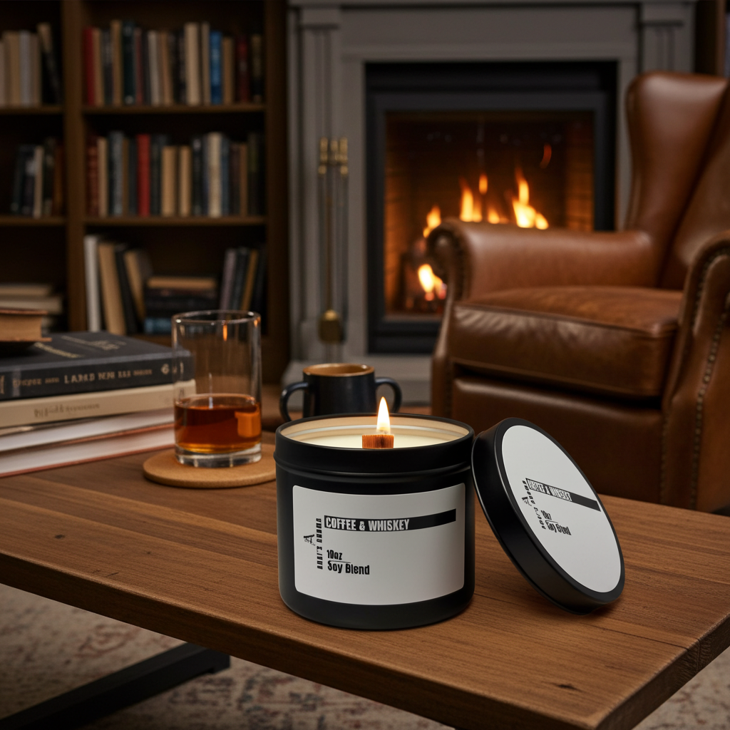 Coffee & Whiskey Soy Blend Candle – Rich Roasted Espresso & Bourbon