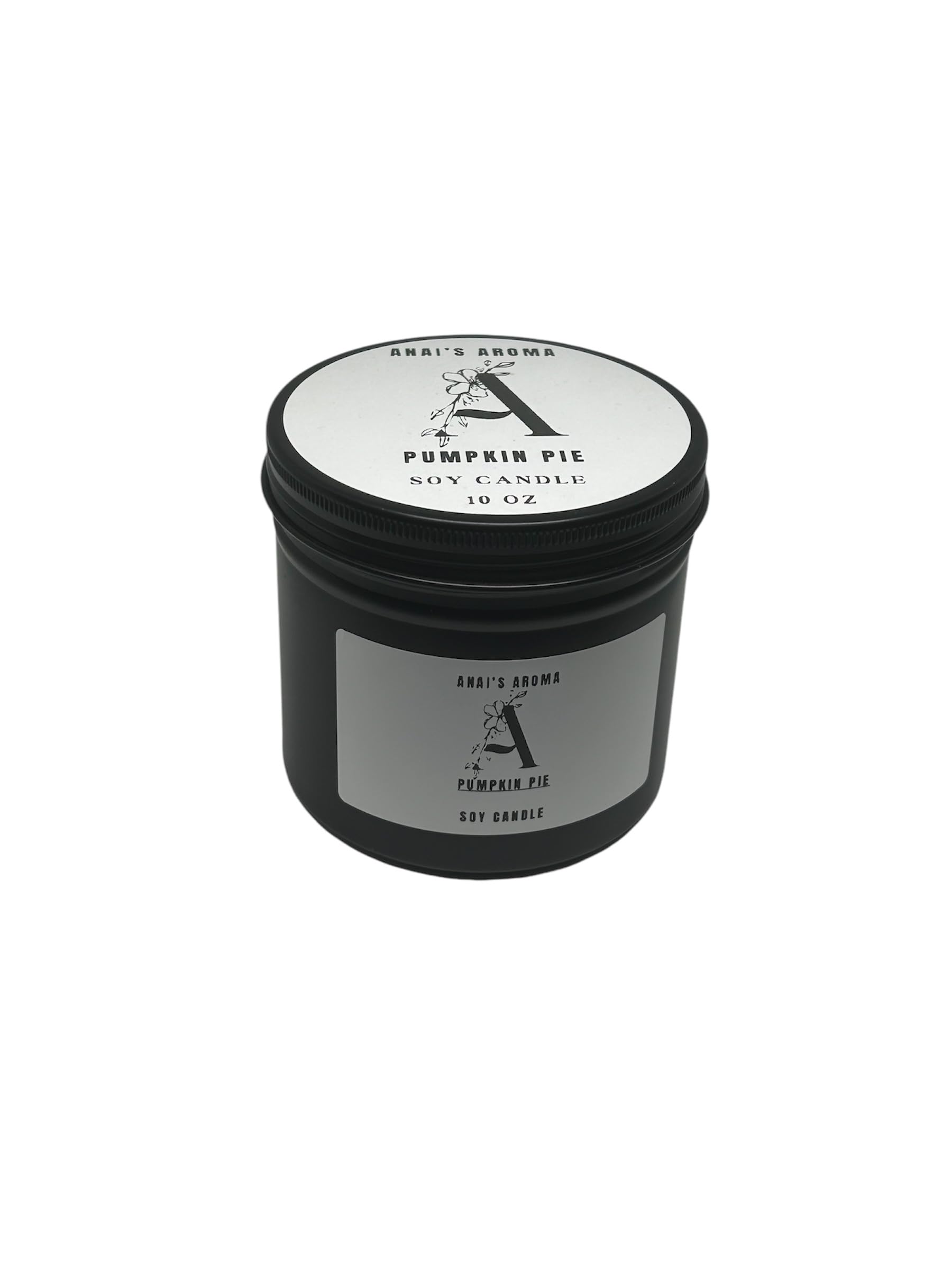 ANAI'S AROMA PUMPKIN PIE 10oz SOY WAX HIGHLY SCENTED LONG LASTING, ODOR ELIMANITOR WOOD WICK CANDLE