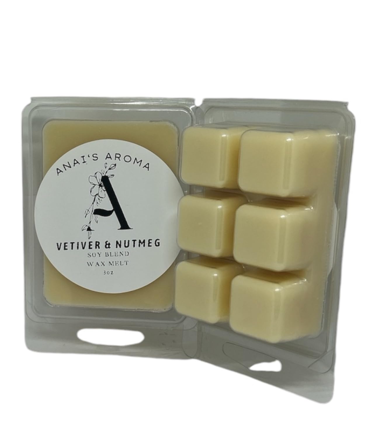 ANAI'S AROMA VETIVER & NUTMEG 2.5oz Wax Melts 2pack Long Lasting Soy Blend