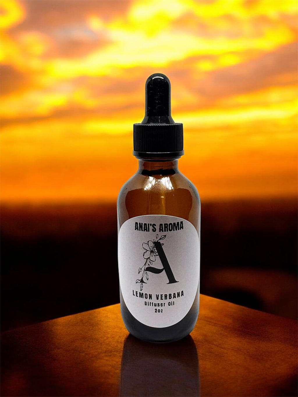 Anai's Aroma Lemon Verbana Diffuser Fragrance Oil, 2 oz, Amber Glass Bottle with Dropper