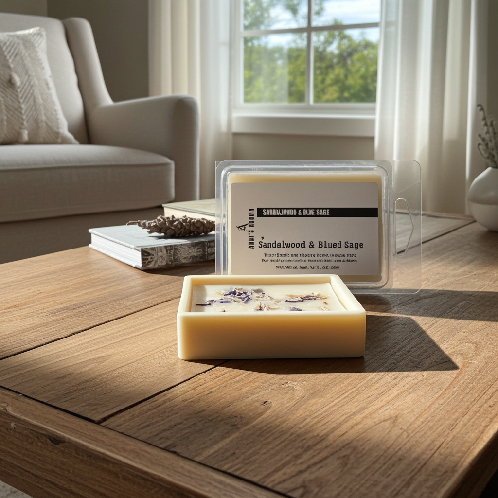 Blue Sage & Sandalwood Wax Melts – Warm Earthy Sage