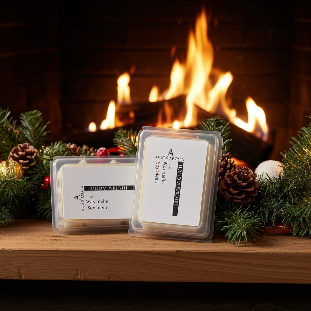 Holiday Wreath Wax Melts – Fresh Pine & Holiday Spice