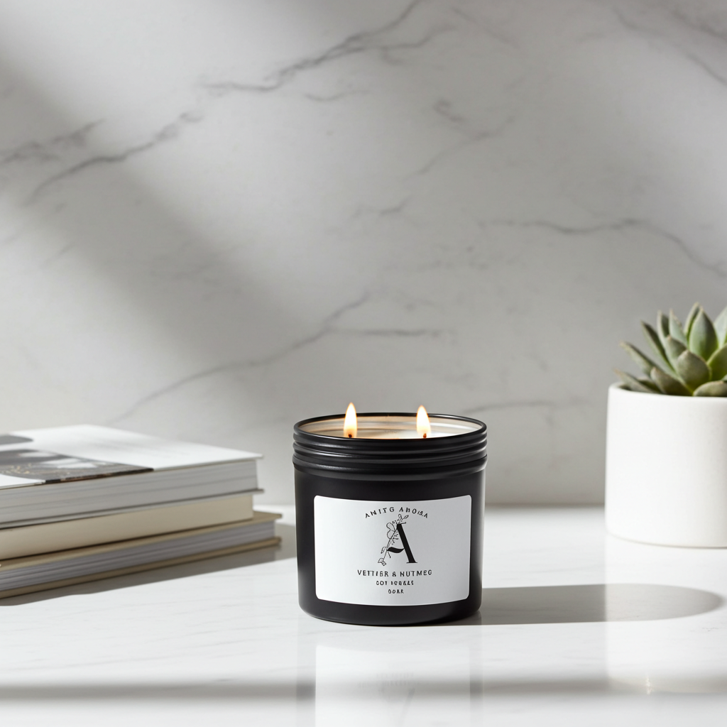 Vetiver & Nutmeg Soy Blend Candle – Earthy Woody Spice
